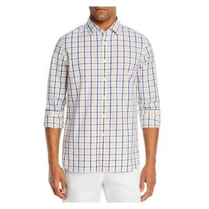The Mens store Mens Yellow Tartan Plaid Long Sleeve Button Down Shirt S